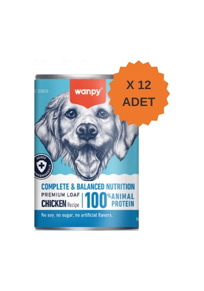 Wanpy Premium Tahılsız Tavuklu Köpek Konservesi 375gr X 12 Adet