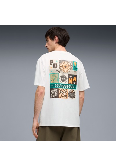 Puma Sunset Drive Relaxed Erkek Beyaz T-shirt 634395 2800324