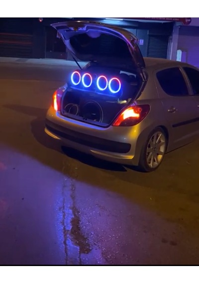 Sekizgen Led Piksel Ledli Sese Duyarlı 20 Cm Midrange Kapak 4 Takım 8 Kapak 358 Mod Tek Kumanda Kontrol