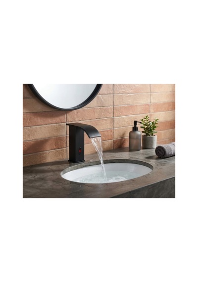 Rena Design Fotoselli Sensörlü Siyah Kare Lavabo Bataryasi Temassiz Otomatik Tasarruflu Modern Musluk