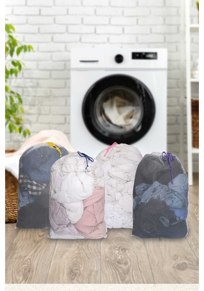 4 Adet Lux Renkli Iplikli Çamaşır Yıkama Filesi 40x60 Cm Tr Diğer