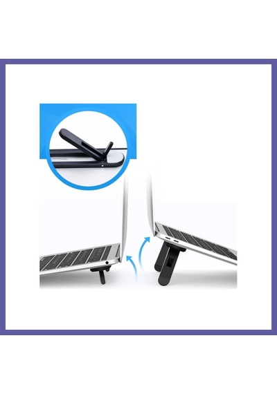 Bezos 2 Kademeli Katlanabilir Ve Yapışkanlı Laptop Standı Siyah Nıda