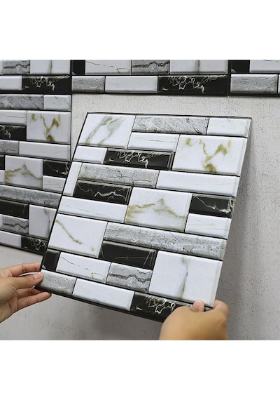 3d Mermer Görünümlü Kendinden Yapışkanlı Duvar Sticker