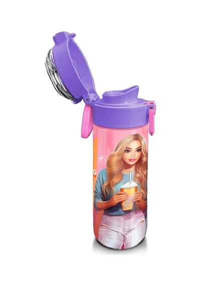 Coral High Kids Pembe Mercan Fashion Girl Desenli Pipetli Ve Direkt İçim Çelik Termos 500 Ml 31869 Metal