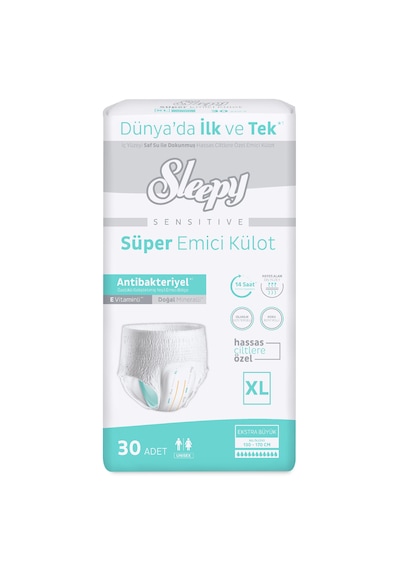 Sleepy Sensitive Antibakteriyel Emici Külot Xlarge 30 Adet