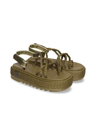 Bohonomad Ibiza Chunky Platform Kadın Sandalet - Haki