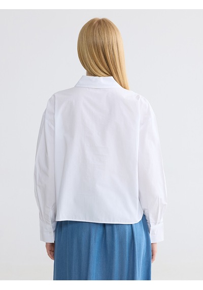 Lcw Modest Beyaz Regular Fit Kadın Gömlek