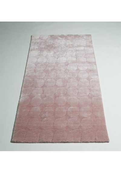 Çam Halı Emboss Jr 67 Pink Modern Desen Yeni Zellanda Yünü Ve Viskon El Dokuması Halı - 80x150 Pembe