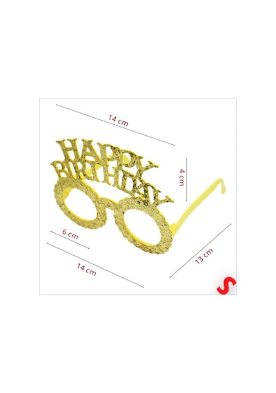 Happy Birthday Taç Ve Gözlük Seti - Altın 0 - 99