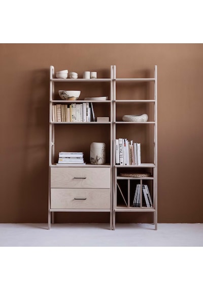 Woodesk Pierre, Ahşap Kitaplık Ve Raf Ünitesi, Natural Renk