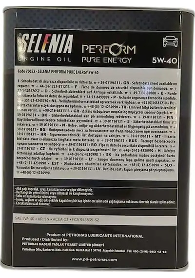 Petronas Selenia Perform Pure Energy 5W-40 Motor Yağı