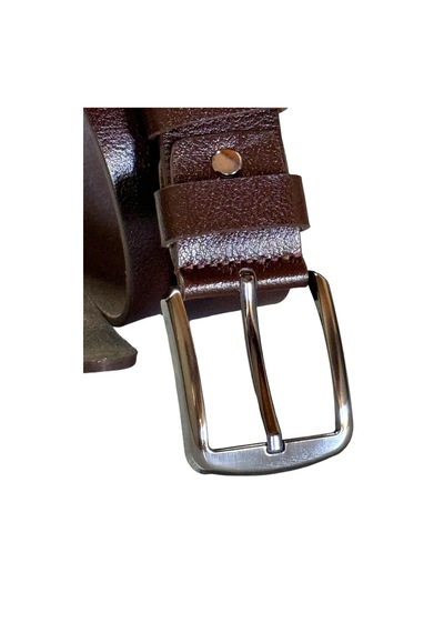Süzer Deri 4 Cm. Spor Hakiki Deri Düz Model Erkek Kemer Kahverengi Kahverengi