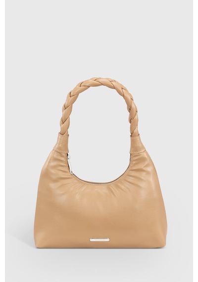 Housebags Kadın Krem Örgü Saplı Baguete Çanta 215 Krem