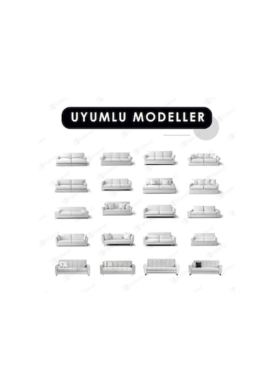 Bibaha Kadife Lastikli 3 Kişilik Koltuk Örtüsü / Kanepe Kılıfı/ Çekyat Örtüsü Kılıfı Açik Gri 180 X 230 Diğer