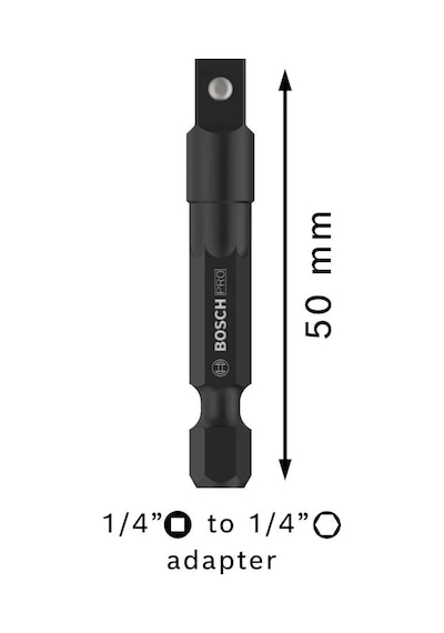 Bosch Pro 1/4 Bits Girişli 1/4 Kare Lokma Adaptörü 2608522562