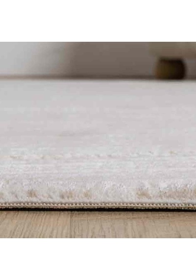 Bej Ton Sür Ton Kabartmalı Zikzak Çizgili Halı - Mk0558bjl