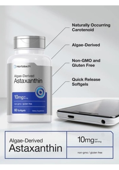 Astaxanthin 10mg Per Serving 60 Softgels