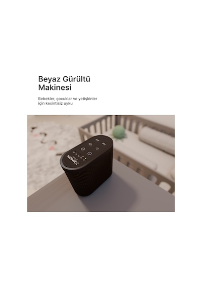 Xenon Smart Akıllı Monitörlü Bebek Kamerası Ve Beyaz Gürültü Pış Pış Sesi Bebek Uyku Arkadaşı Seti Siyah