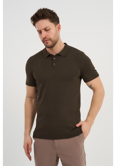 Alexander Gardi Alexandergardı Polo Yaka Düğmeli Triko T-shirt 50024 Haki