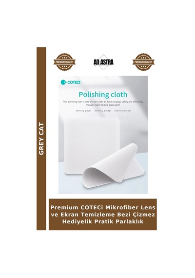 Premium Coteci Mikrofiber Lens Ve Ekran Temizleme Bezi Çizmez Hediyelik Pratik Parlaklık