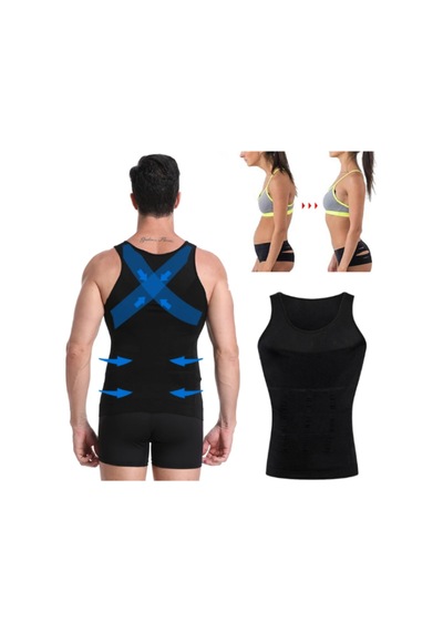 Fitformgiyim Platin Jınekomasti Erkek Korse Atlet Göbek Bel Gögüs Bölgesi Toparlayıcı Dik Duruş - Siyah Metalik Fitformgiyim Platin Jınekomasti Erkek Korse Atlet Göbek Bel Gögüs Bölgesi Toparlayıcı Dik Duruş - Siyah Metalik