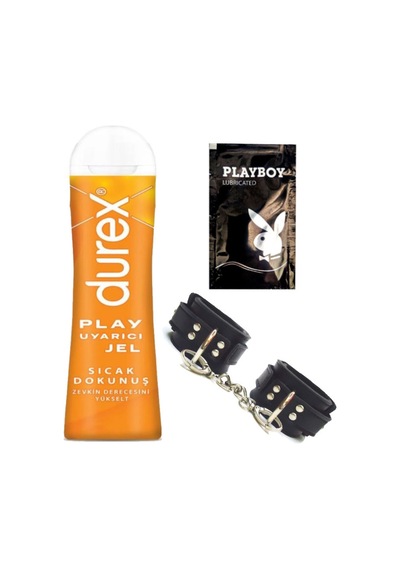 Durex Play Sıcak Dokunuş Bay Bayan Uyarıcılı Jel 100 Ml + Siyah Deri El Kelepçesi + Hediye