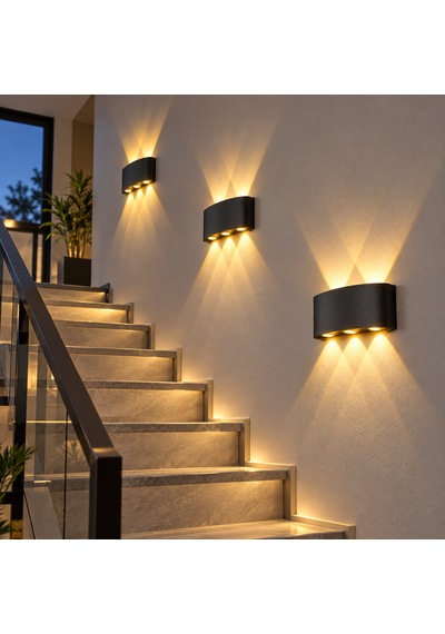 Haiti Siyah Kasa 12 Watt Aplik Amber Işık Yönü İle Modern Tasarım Siyah Amber Siyah