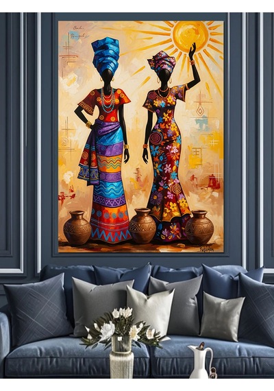 Ahşap Tablo Afrika Dansçısı Tribal Kültür