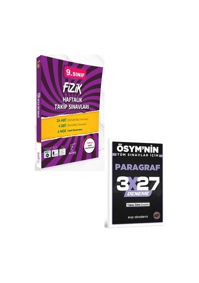 Karekök 2027 9. Sınıf Fizik Haftalık Takip Sınavları+evp Akademi 3x27 Paragraf Deneme