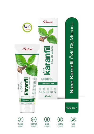 Balendoğal Nane & Karanfil Özlü Diş Macunu 100 Ml Beyazlatma