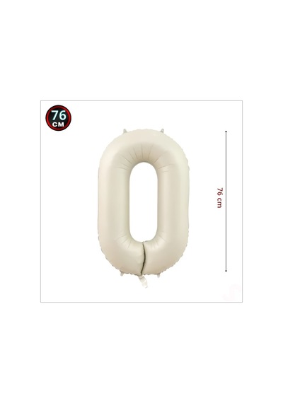 0 Yaş Rakam Krem Folyo Balon   76 CM