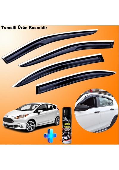 Ford Fiesta Mügen Cam Rüzgarlığı Abs Nikelaj Krom Cam Rüzgarlığı 2009-2017 + Ebrayn Lastik Parlatıcı