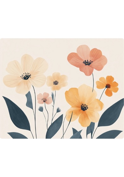 Çiçekler Temalı Mousepad 17,5x21,5 Cm