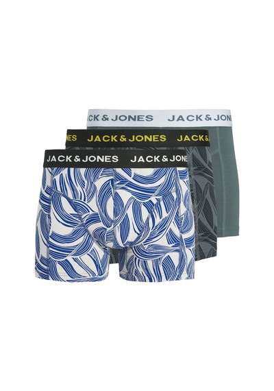 Jack & Jones Erkek 3'lü Paket Desenli Boxer Seti Siyah
