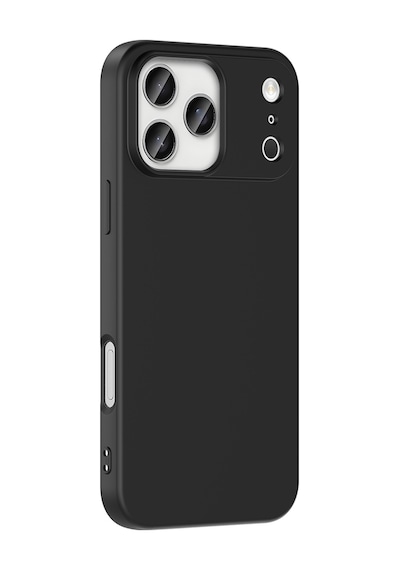 Adige Apple Uyumlu iPhone 17 Pro Max Kılıf Mara Lansman Soft Silikon İçi Kadife Siyah