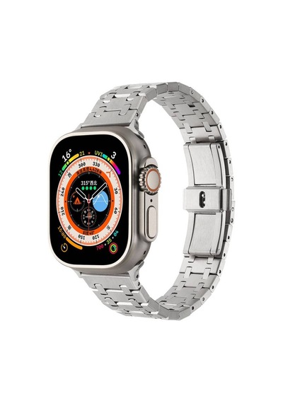 Apple Watch 38mm Uyumlu Krd-83 Metal Kordon - Gümüş-rosegold
