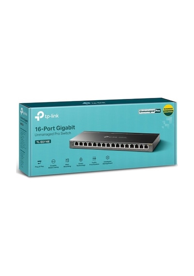TP-LINK TL-SG116E 16 PORT 10/100/1000 YONETI  EMEZ DESKTOP SWITCH
