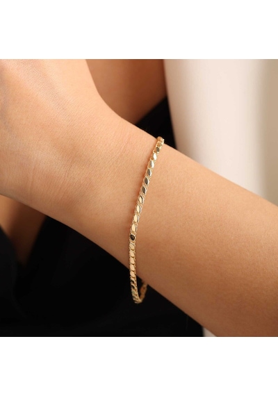 Sembol Gold Pullu Altın Bileklik 3mm Sarı Altın