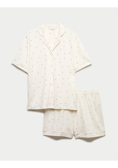 Marks & Spencer Desenli Pijama Takımı T37004643f Krem Mix