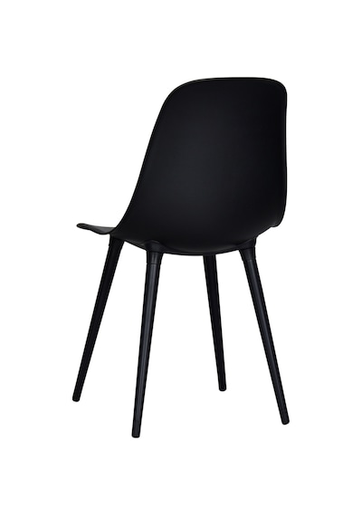 Vilinze Eames Siyah Ahşap Ayak Plastik Siyah Sandalye