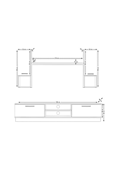Decoraktiv Eko 5dab Mdf Dvd Tv Ünitesi Tv Sehpası Pera - Siyah