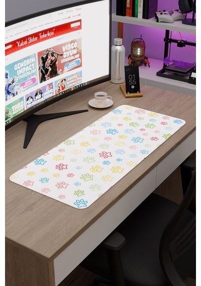 Pati Kaymaz Dikişli Kauçuk Oyuncu Mousepad V1 - 70x30 Xl Gaming Mouse Pad Fare Altlığı