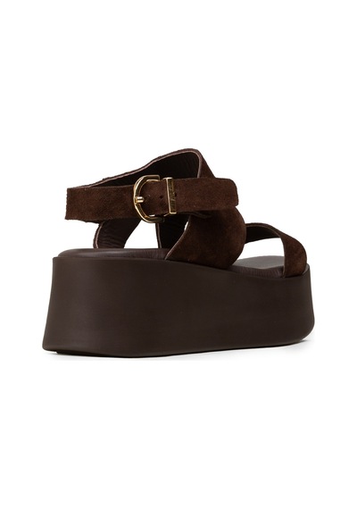 Deery Kadın Hakiki Süet Kahverengi Sandalet - 24307zkhvc02