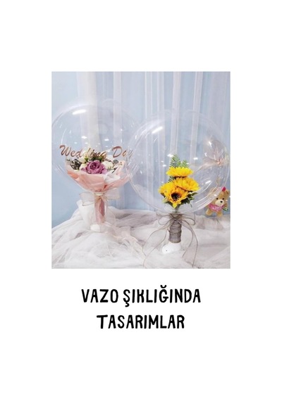 Şeffaf Balon Standı Çiçek Standı Şık Hediye Kutusu Şeffaf Balon