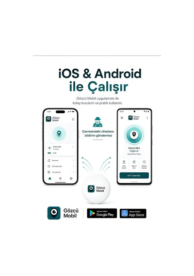 Gözcü Mobil Ios Android Uyumlu Airtag 10/30 Ay Batarya Ömrü Anlık Geçmişe Dönük Konum Gps Araç Motor Çocuk Akıllı Takip Cihazı Mini Diğer