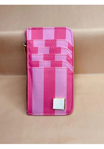 Elora Atelier Ekosa Desenli Fermuarı Kartlık Cüzdan Pudra-pembe