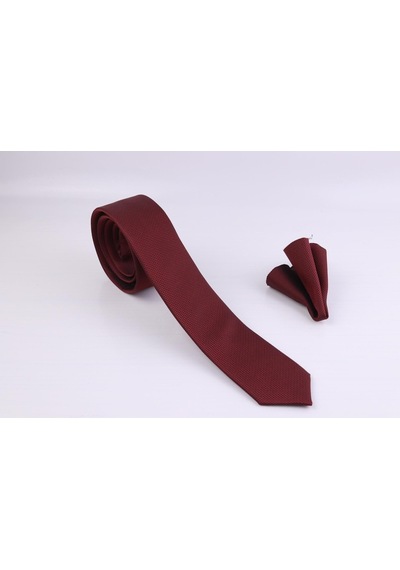 Demfashion Özel Desenli Kravat Mendil Seti - Bordo (533063907) Bordo