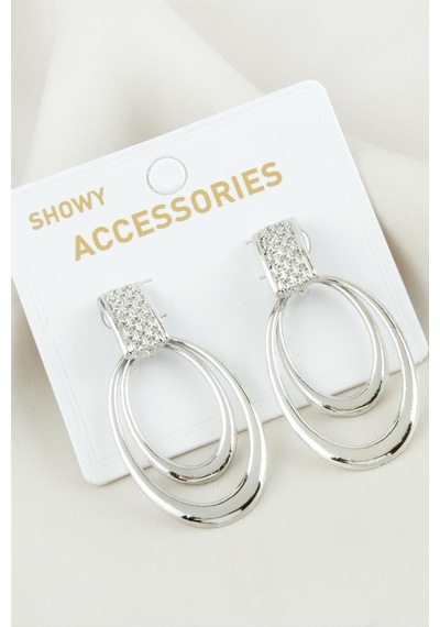 Oval Metal Küpe Çok Renkli