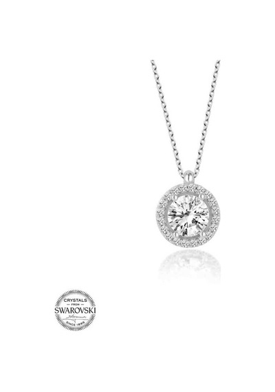 Swarovski Taşlı Gümüş Çember Tektaş Kadın Kolye (551181801)