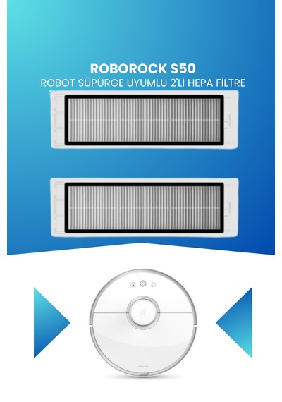 Roborock S50 Robot Süpürge Uyumlu 2'li Hepa Filtre